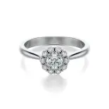 Pierścionek białe złoto z diamentami